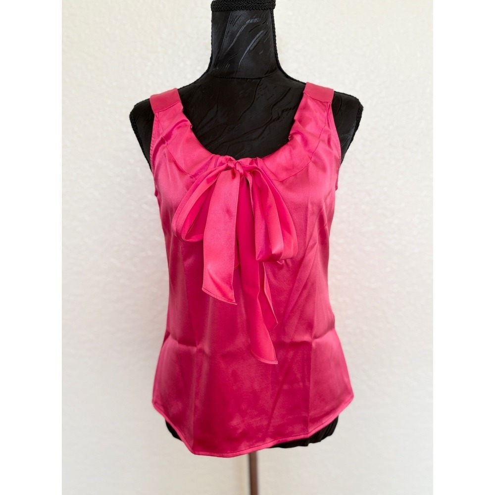Doncaster Collection Silk-Blend Tank Blouse Womens 2 Hot Pink